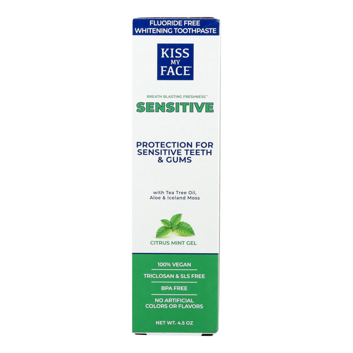 Kiss My Face Fluoride Free Sensitive Toothpaste 4.5 oz (Pack of 2)