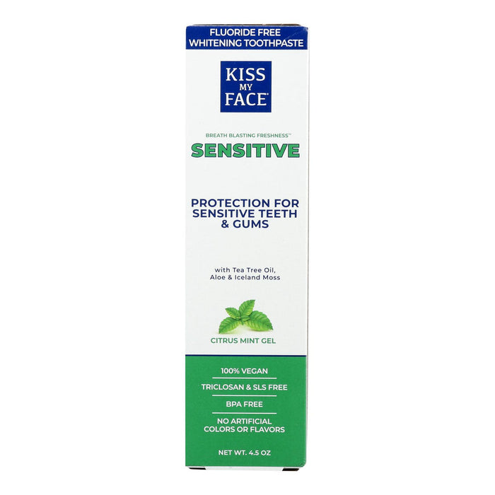 Kiss My Face Fluoride Free Sensitive Toothpaste 4.5 oz (Pack of 2)