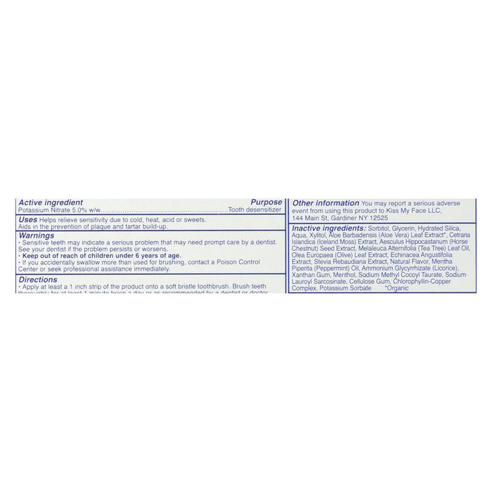 Kiss My Face Fluoride Free Sensitive Toothpaste 4.5 oz (Pack of 2)