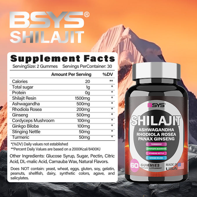 BSYS 8IN1 SHILAJIT GUMMIES 60'S -eclattrade