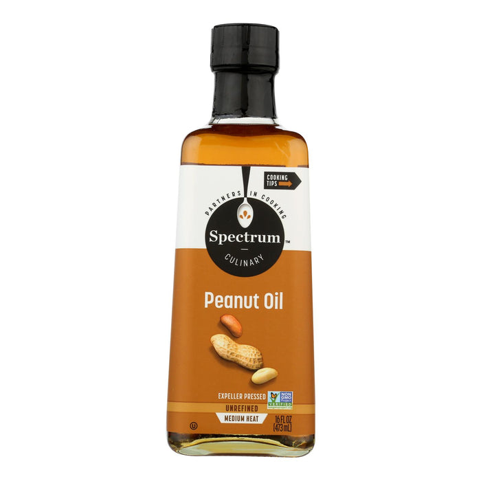Spectrum Naturals Unrefined Peanut Oil -Case Of 12 - 16 Fl Oz.