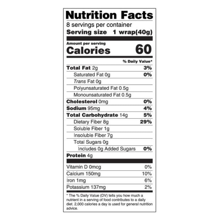 Tumaro's 8-inch Garden Veggie Carb Wise Wraps - Case Of 6 - 8 Ct.