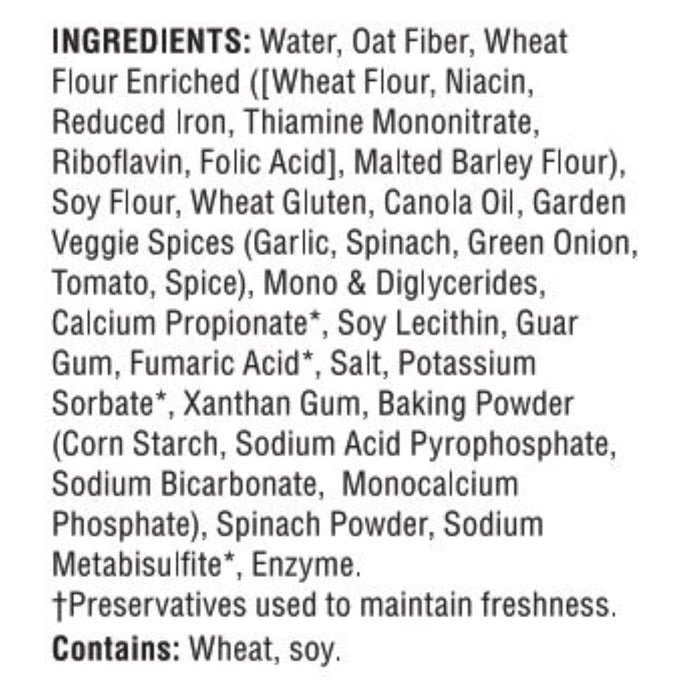 Tumaro's 8-inch Garden Veggie Carb Wise Wraps - Case Of 6 - 8 Ct.