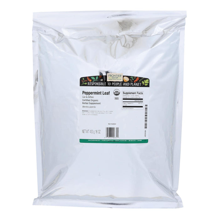 Frontier Herb Peppermint Leaf Organic Cut And Sifted - Single Bulk Item - 1lb.
