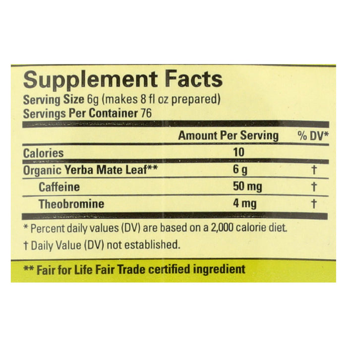 Ecoteas Organic Loose Yerba Mate - Traditional Cut - Case Of 6 - 1 Lb