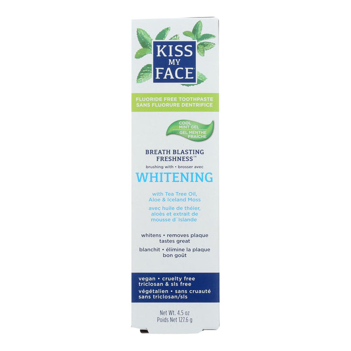 Kiss My Face Toothpaste -Whitening - Fluoride Free - Gel - 4.5 Oz