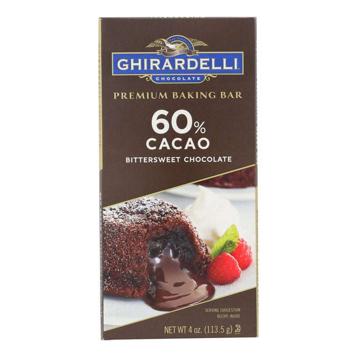 Ghirardelli Premium Baking Bar - 60% Cacao Bittersweet Chocolate - Case Of 12 - 4 Oz.