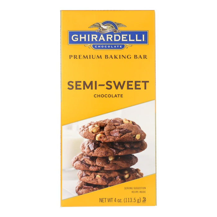 Ghirardelli Baking Bar - Semi-sweet Chocolate - Case Of 12 - 4 Oz
