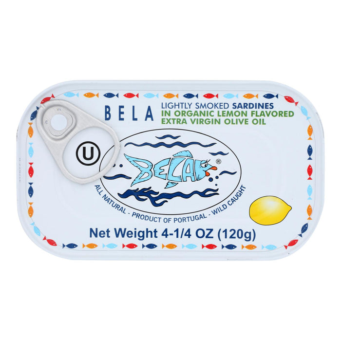 Bela-olhao Sardines -Sardines Extra Virgin Olive Oil Lemon Sauce - Case Of 12 - 4.23 Ounces