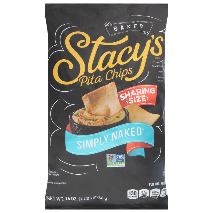 Stacy's Pita Chips -Pita Chips Simply Naked - Case Of 6-16 Ounces