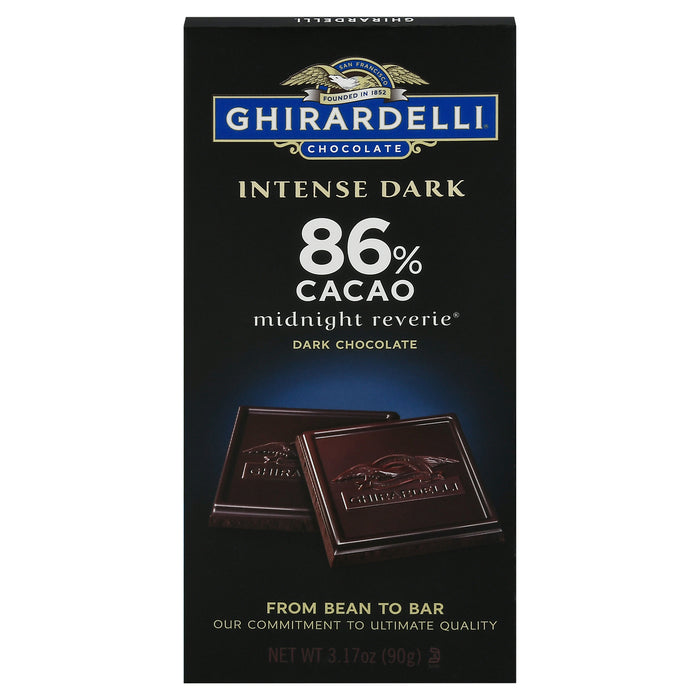 Ghirardelli -Bar Intense Dark Dark Chocolate - Case Of 12 - 3.17 Ounces