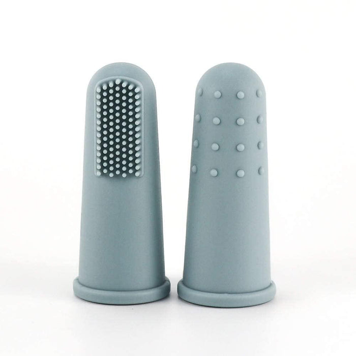 Cat Finger Silicone Toothbrush Dog Tooth Brush with Food Grade Silicone Keep pet's Mouth Clean and Reduce Gum Disease Teeth & Gums Care for Dogs Cats and Pets (SoftPink) (SoftGrey)