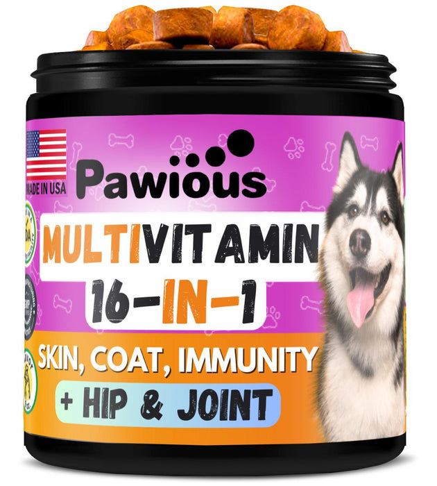 16-in-1 Dog Multivitamin Chewable with Glucosamine – Comprehensive Health Support for Dogs