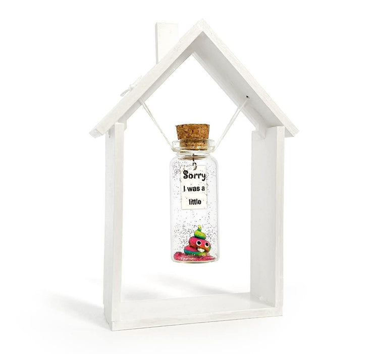I'm Sorry Gifts for Her and Him   Personalised Apology Gift   Cute Poop in a Jar and Sorry Card   Forgive Me Present Idea (in White Wood Frame Sorry I was a little   Rainbow Poop)