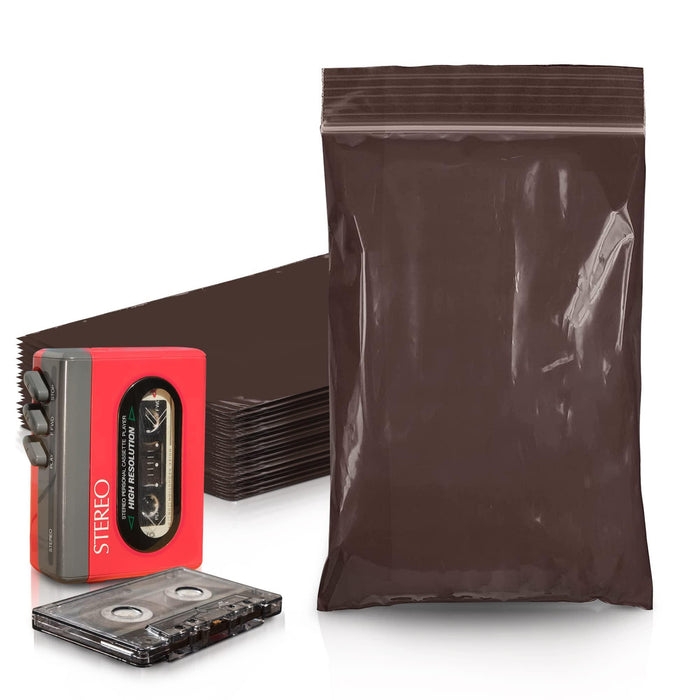 Amber Zip Bags 4 x 6 Inch. Brown Poly Zip Bags for Storage 100 Pack. Polyethylene Plastic Bags Resealable 3 Mil. Water Resistant Poly Zipper Bags. Plastic Zipper Bags for Electronics