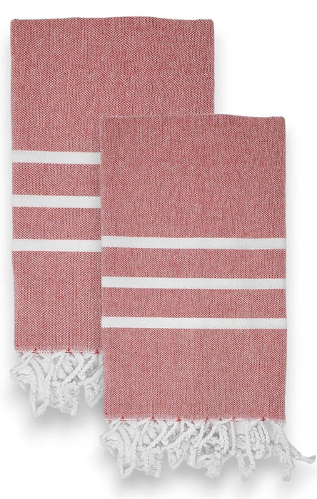 Turkish Hand Towels   100% Cotton 18 x 40 inches   Decorative Kitchen and Bathroom Hand Towels  Set of 2