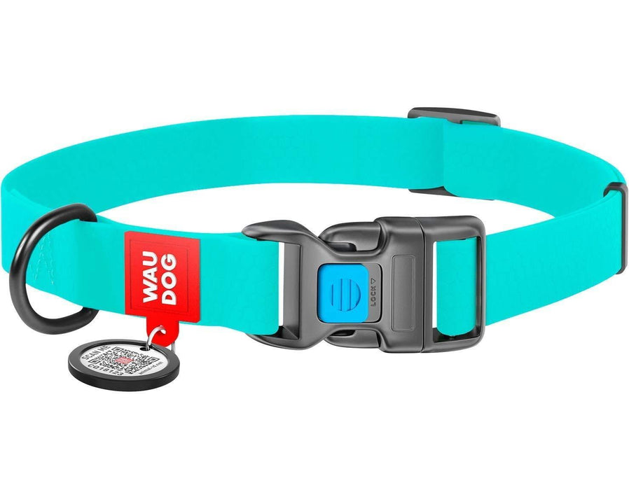 Waterproof Dog Collar   Heavy Duty Adjustable Durable Dog Collars for Small Medium Large Dogs   Red Blue Pink Mint Green Dog Collar   Safety Plus (14 1 2    22  Neck Glowing)