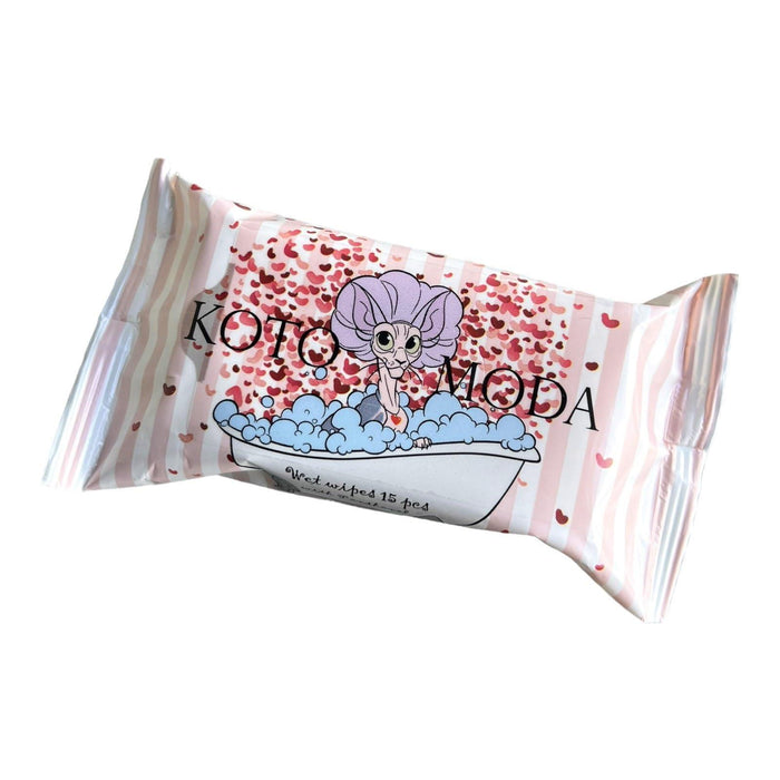 Kotomoda Wet Wipes with panthenol for Sphynx cat for Everyday use (1Pack 15Count)