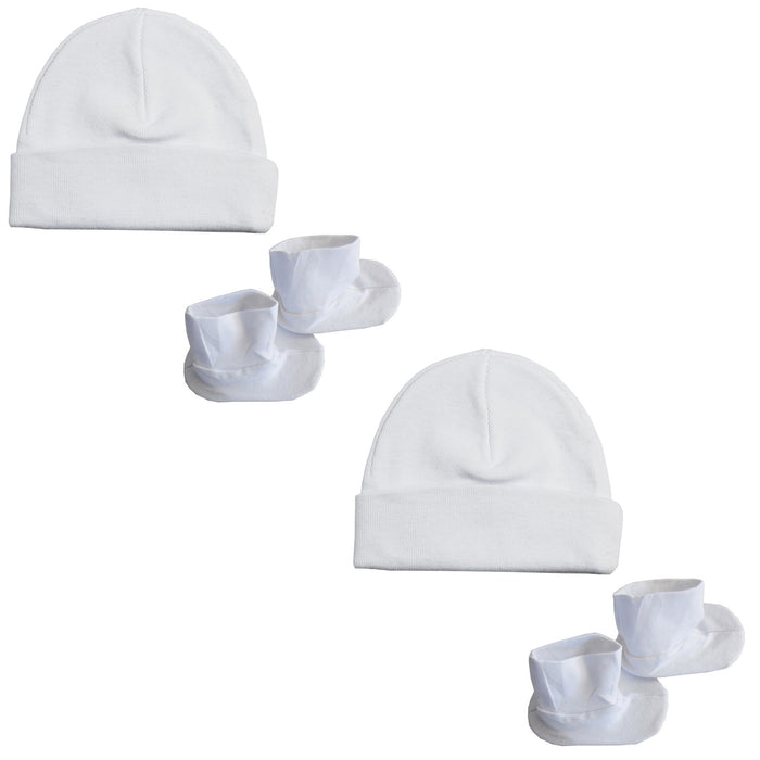 Cap & Bootie Set - White (pack Of 2).