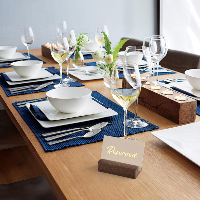 12 Pack Wood Place Card Holder   Small Place Card Holders for Table   Brown Table Number Holders for Wedding   Table Sign Holders   Picture   Wooden Photo Holders for Tables   Mini Place Card Stands