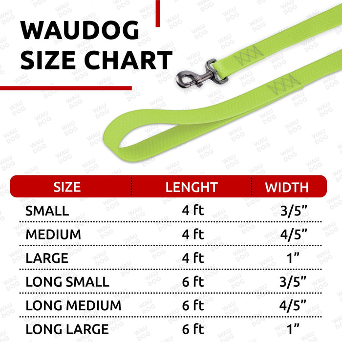 WAUDOG Waterproof Dog Leash 4 Ft   6 Ft   Anti Slip Dog Leash for Large Dogs Small and Medium Dogs   Heavy Duty Dog Leash with Water and Dirt Resistant   Long Or Short Dog Leashes for Boy & Girl Dogs