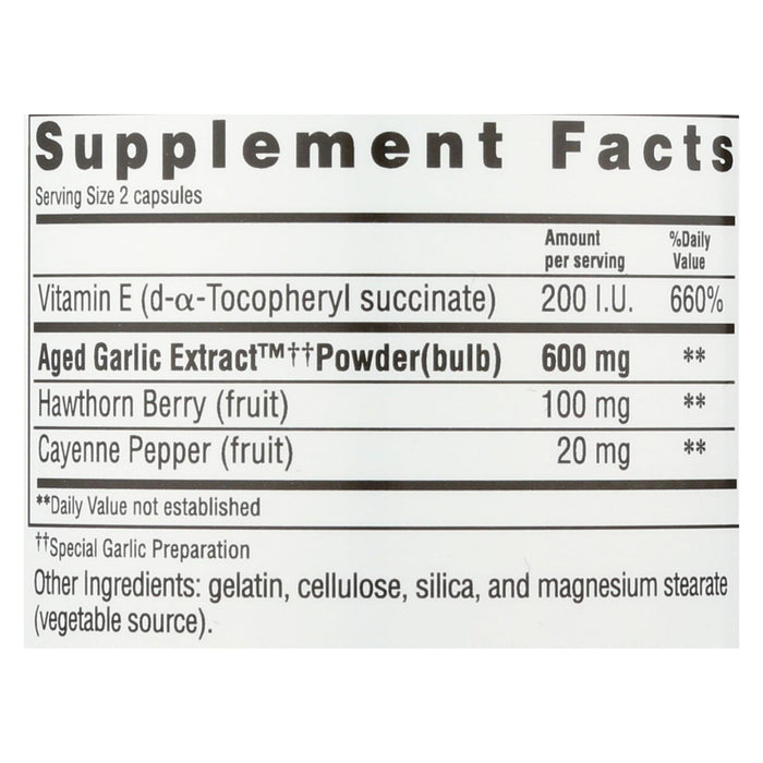 Kyolic - Aged Garlic Extract Healthy Heart Formula 106 - 200 Capsules.