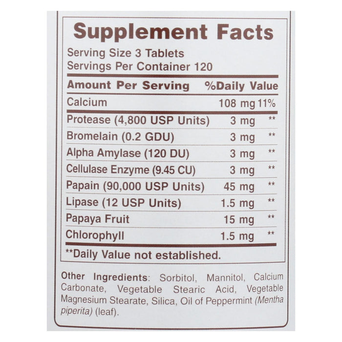 American Health - Super Papaya Enzyme Plus Chewable - 360 Chewable Tablets.