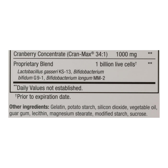 Kyolic - Cran Logic Cran-max Cranberry Extract Plus Probiotics - 60 Capsules.