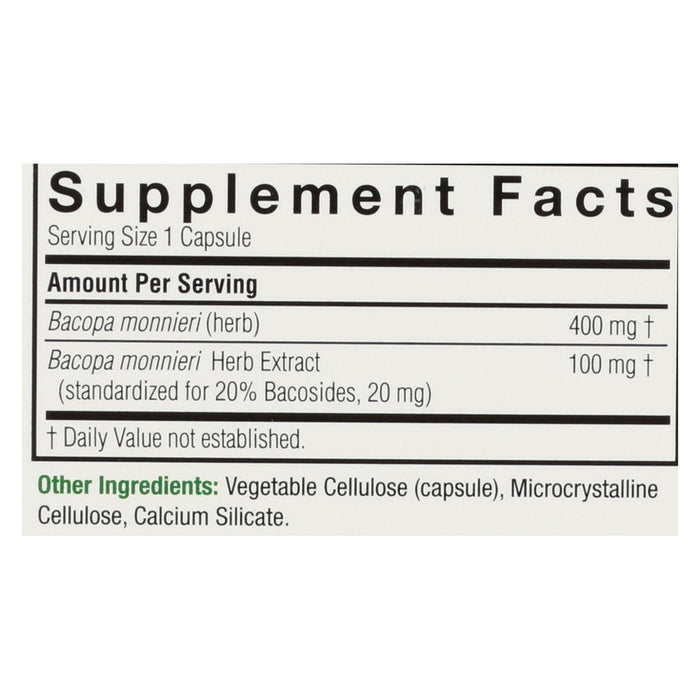 Nature's Answer - Bacopa - 500 Mg - 90 Veggie Caps.