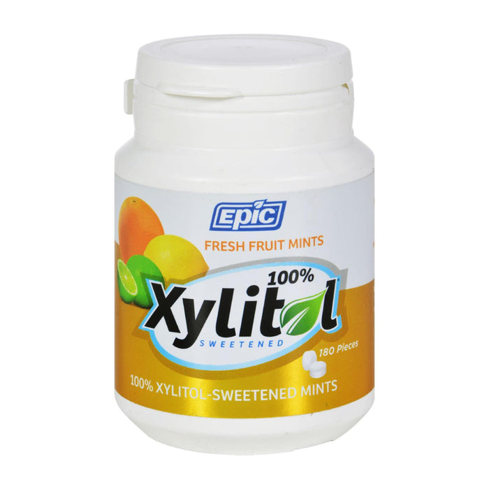 Epic Dental - Xylitol Mints - Fruit Xylitol Bottle - 180 Ct.