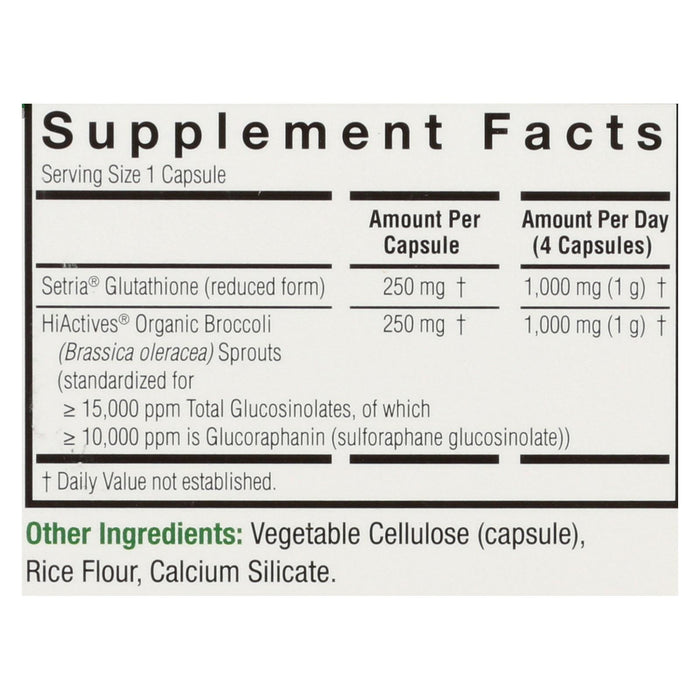 Nature's Answer - Brocco-glutathione - 60 Vegetarian Capsules.