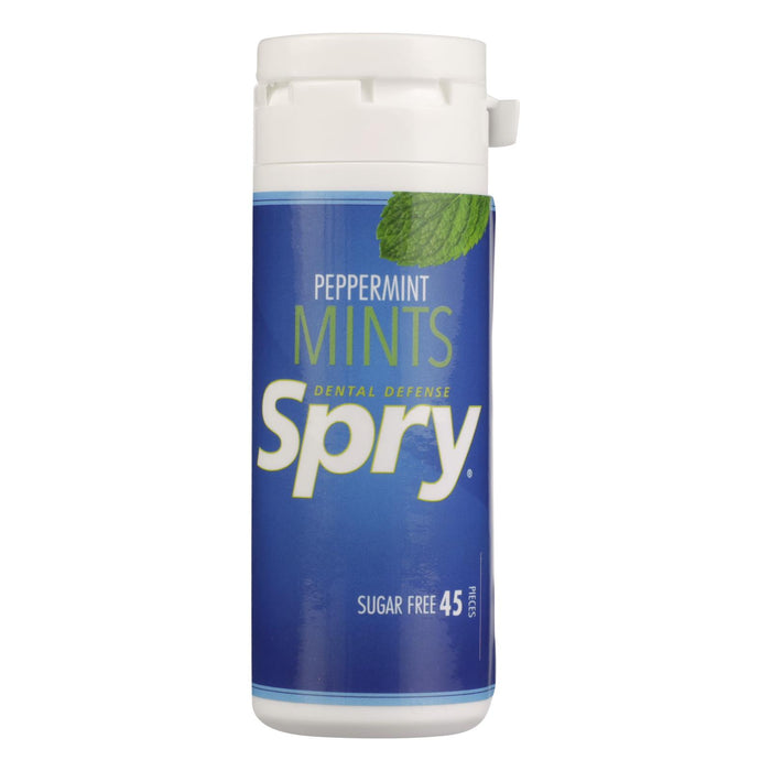 Spry Xylitol Mints -Peppermint - Case Of 6 - 45 Count