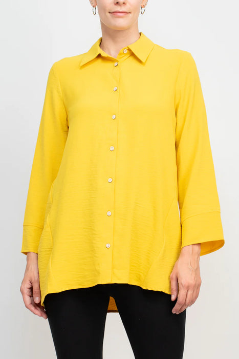 Counterparts collared 3/4 sleeve solid shirt