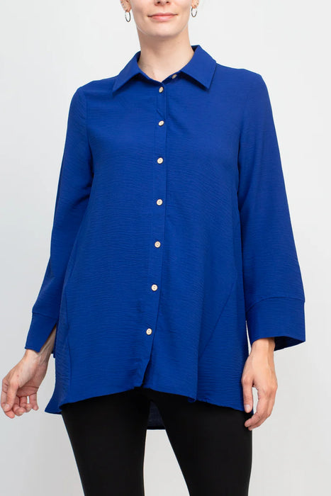 Counterparts collared 3/4 sleeve solid shirt