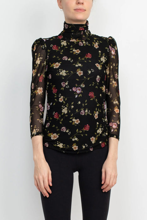 Catherine Malandrino Turtle Neck 3/4 Sleeves Top