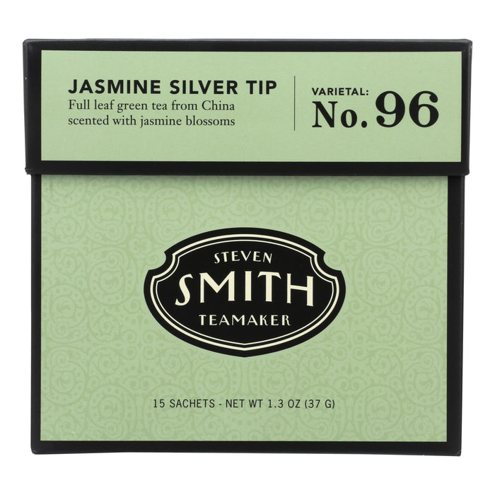 Smith Teamaker Green Tea - Jasmine Slvr Tp - Case Of 6 - 15 Bags.
