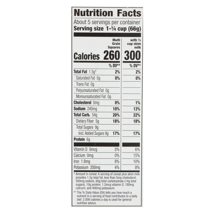 Cascadian Farm Cereal - Organic - Multi-grain Squares - 12.3 Oz - Case Of 10 .