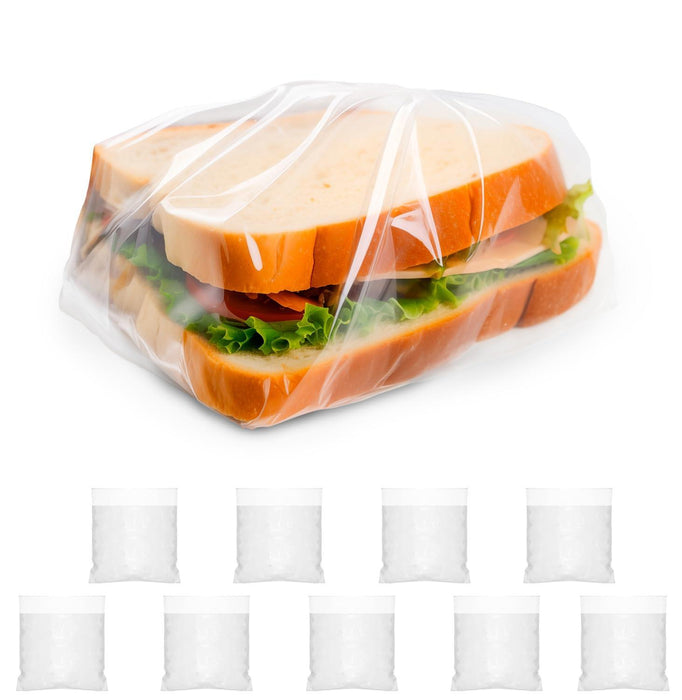 Fold Top Plastic Sandwich Bags 6.75 x 6.75 Inches. Pack of 2000 Clear Plastic Sandwich Baggies with Flip Top Closure. 0.36 Mil Thick Polyethylene Waterproof Sandwich Bags Fold Over