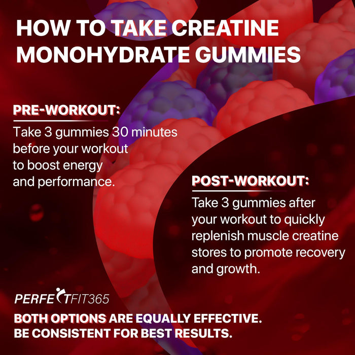 Creatine Monohydrate Gummies Complex 8000mg with L-Carnitine & Taurine, Flavored Creatine for Women and Men with Raspberry, Blueberry & Blackberry Taste, Pre Workout Gummies for Men and Women - 120pcs