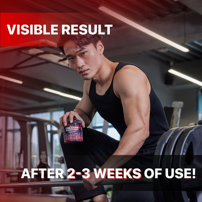 Creatine Monohydrate Gummies Complex 8000mg with L-Carnitine & Taurine, Flavored Creatine for Women and Men with Raspberry, Blueberry & Blackberry Taste, Pre Workout Gummies for Men and Women - 120pcs