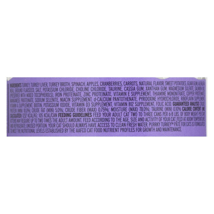 Natural Protein-rich Purrky Turkey Recipe Wet Cat Food  - Case Of 24 - 3 Oz.