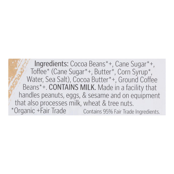 Theo Chocolate - Bar Coffee Toffee 70% - Case Of 12 - 3 Oz.