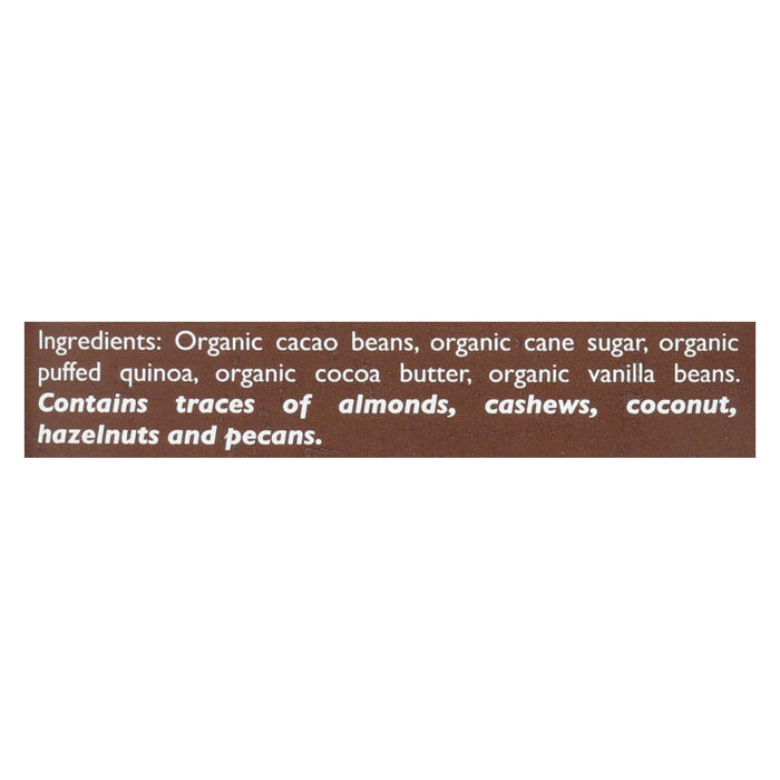 Taza Chocolate Stone Ground Organic Dark Chocolate Bar -Cacao Crunch - Case Of 10 - 2.5 Oz.