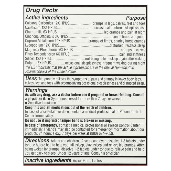 Hyland's -Leg Cramp Relief Pm - Case Of 3-50 Tablets