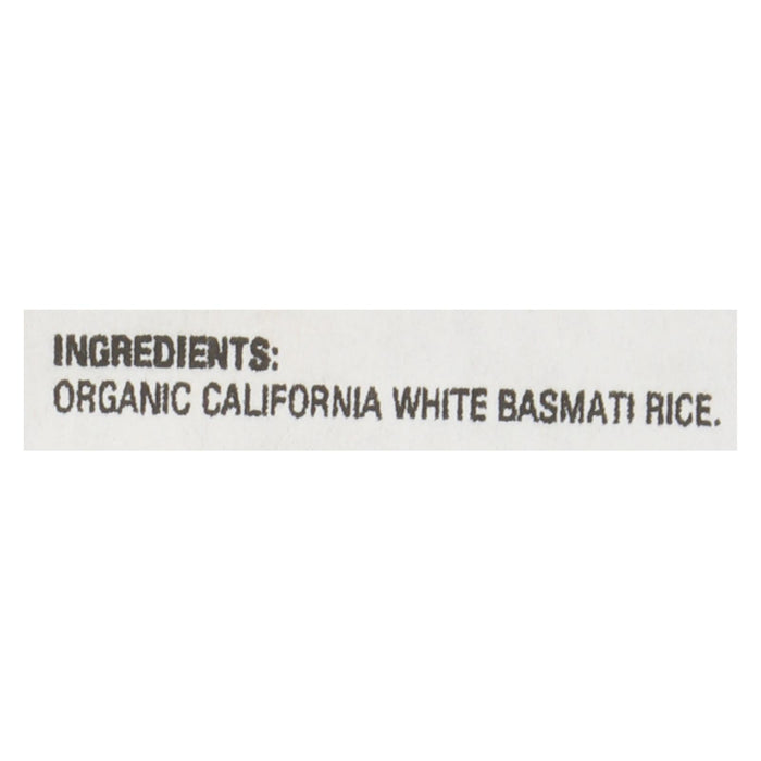 Lundberg Family Farms Organic California White Basmati Rice - Case Of 25 Lbs