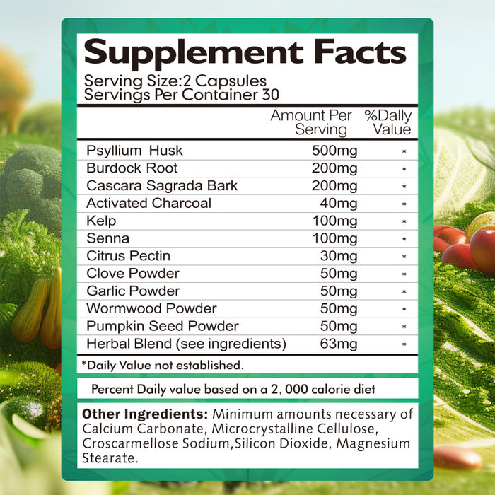 Complete Detox Cleanse Capsules: Liver & Colon Health with Goldenseal Root and Bentonite Clay - Natural Detox Formula for Digestive Regularity - 60 Capsules