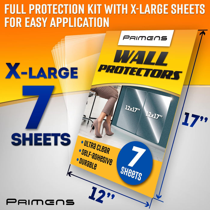 Wall Protector Sheets for Painted Wall. Clear Plastic Adhesive Film Stickers for Kitchen & Office from Oil Backsplash Trash Chair Back Furniture Scuff. Door Guards Shield Dog Contact Paper
