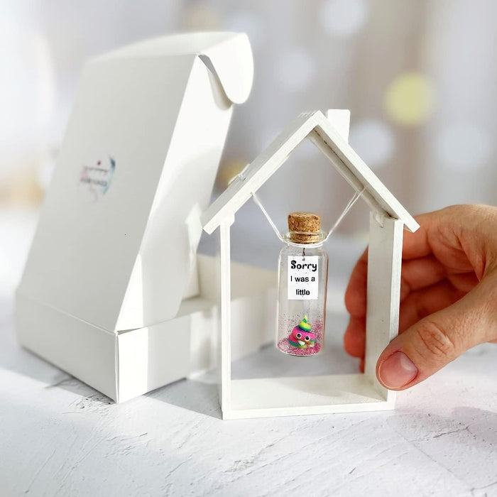 I'm Sorry Gifts for Her and Him   Personalised Apology Gift   Cute Poop in a Jar and Sorry Card   Forgive Me Present Idea (in White Wood Frame Sorry I was a little   Rainbow Poop)