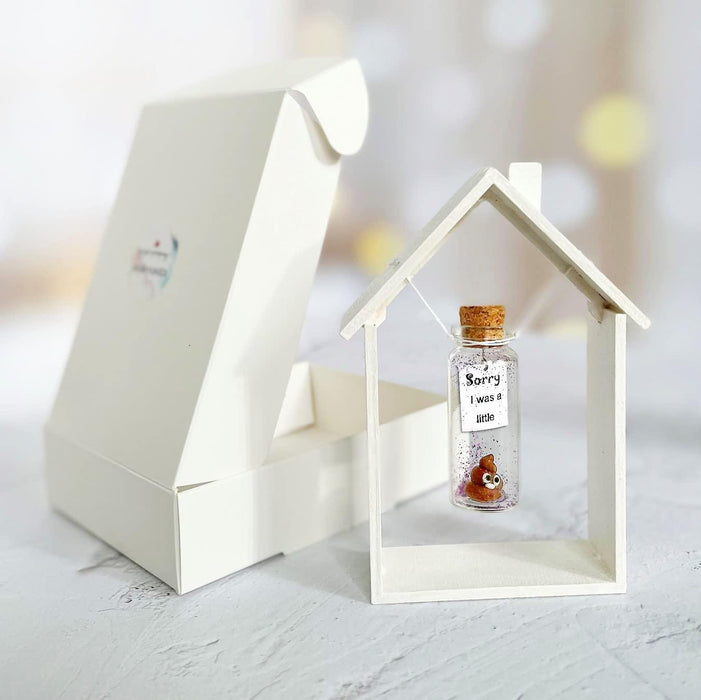 I'm Sorry Gifts for Her and Him   Personalised Apology Gift   Cute Poop in a Jar and Sorry Card   Forgive Me Present Idea (in White Wood Frame Sorry I was a little   Rainbow Poop)