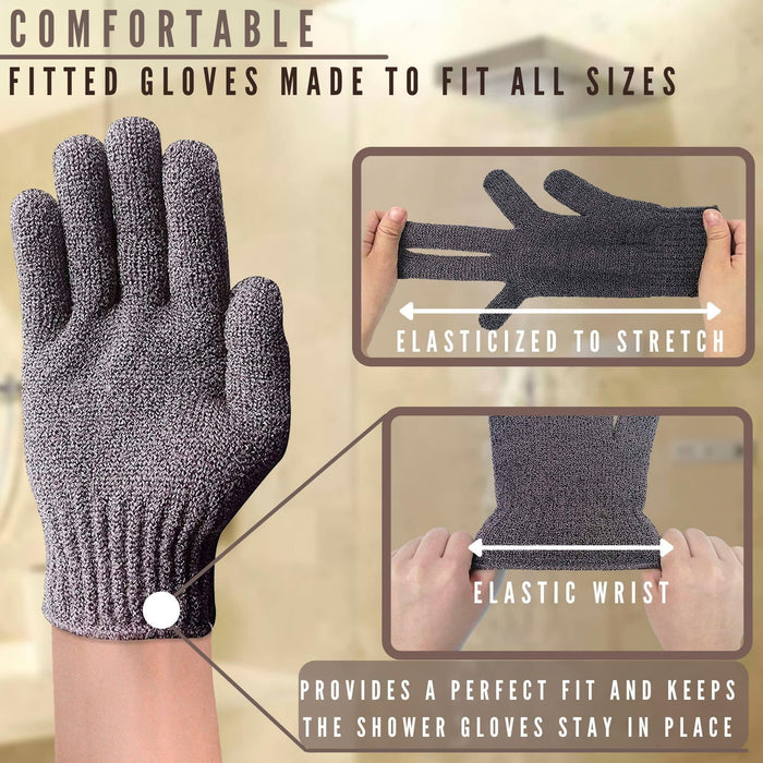 Kotomoda Sphynx Hairless Cats Carbonized Bamboo Bath Exfoliating Gloves Charcoal Bamboo Shower Body Scrub